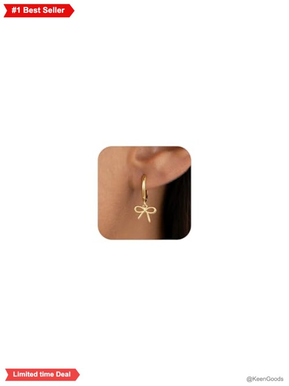 Girls Bow Stud Earrings 14K Gold Plated Hypoallergenic Kids Jewelry Gift